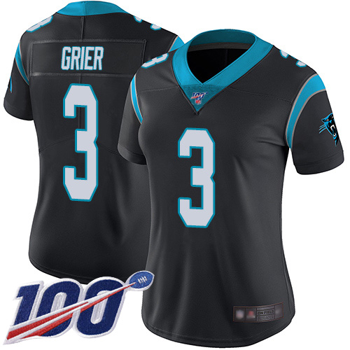 Carolina Panthers Limited Black Women Will Grier Home Jersey NFL Football #3 100th Season Vapor Untouchable->carolina panthers->NFL Jersey